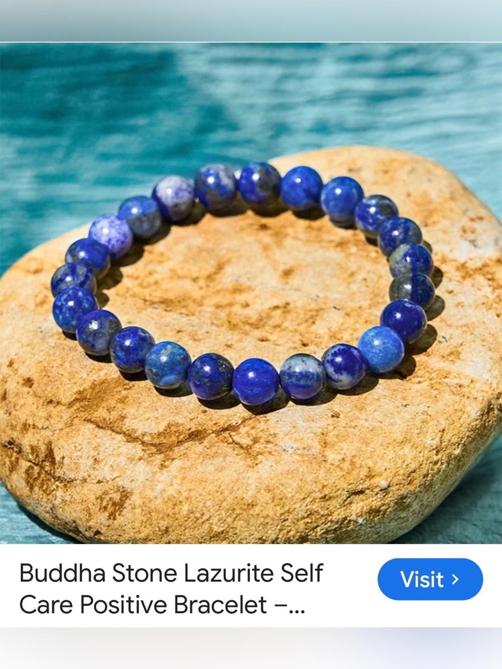 #2946*Unisex’s Blue Turquoise Stone Beaded Bracelet - Blue